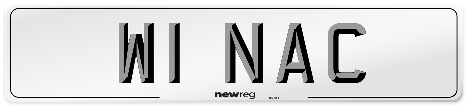 W1 NAC Number Plate from New Reg